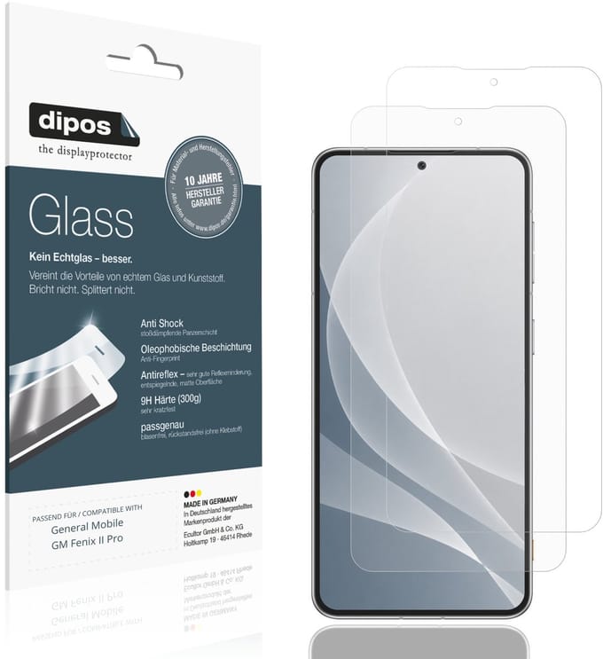 dipos – 2x Matte Pantserfolie geschikt voor General Mobile GM Fenix II Pro | 9H Screenprotector