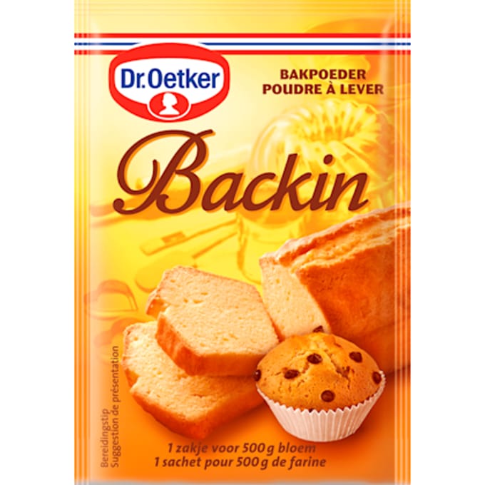Dr. Oetker Backin Bakpoeder - Rijstmiddel voor Luchtig Gebak - 5x16 g