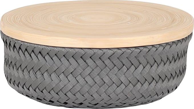 Handed By Wonder S - Opbergmand rond met deksel - donkergrijs