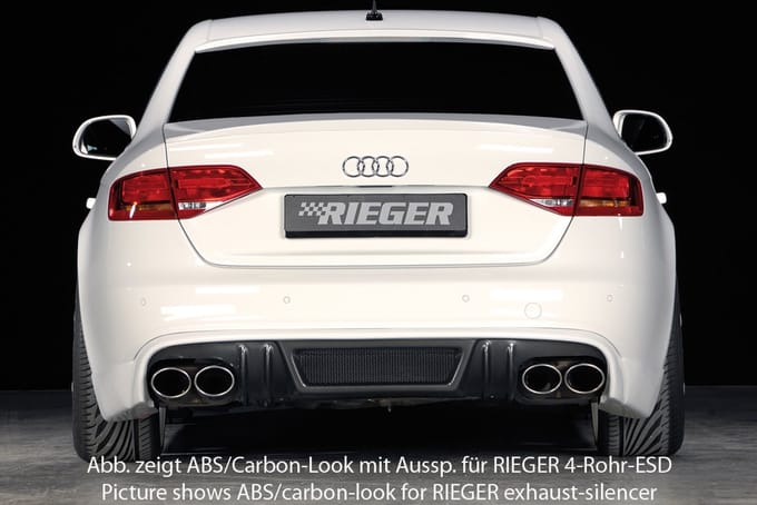 RIEGER - PERFORMANCE REAR DIFFUSER S4 LOOK - AUDI A4 B8 SEDAN / AVANT PFL - MATT BLACK