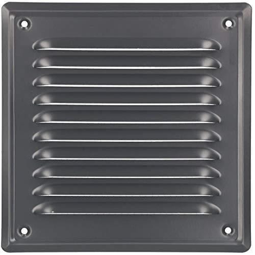 KOTARBAU Vierkant ventilatierooster - Staal - 16,5x16,5 cm - Asgrijs