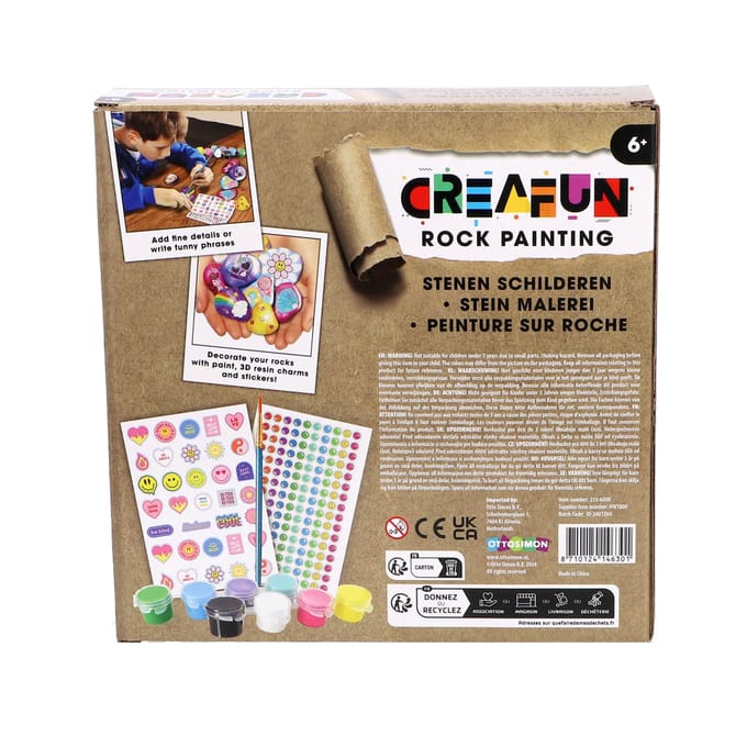 Creafun Stenen Schilderen Pakket - Hobbyset voor kinderen vanaf 6 jaar