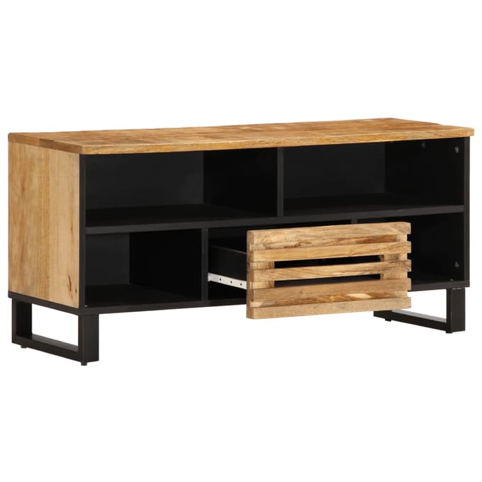 vidaXL - Tv-meubel - 100x34x46 - cm - massief - ruw - mangohout