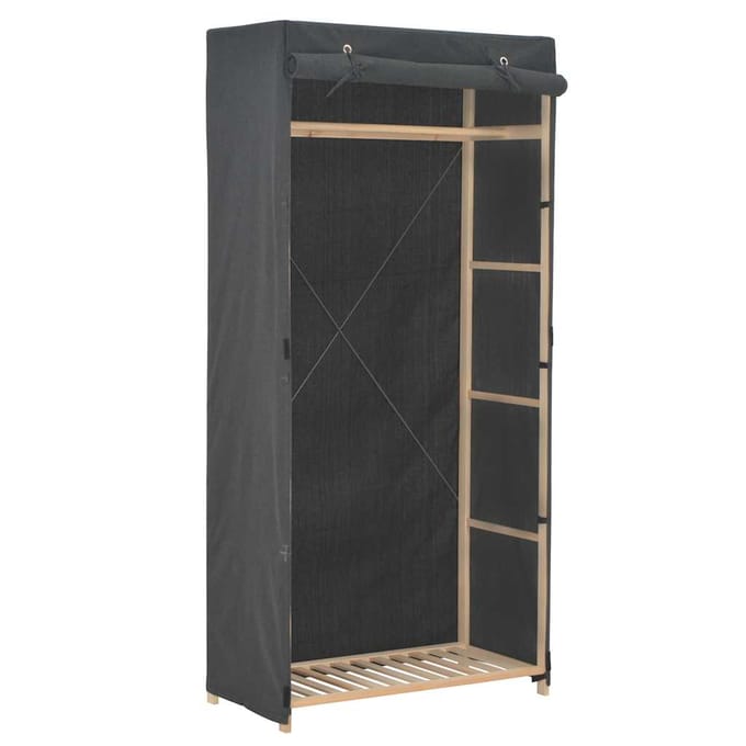 vidaXL - Kledingkast - 79x40x170 - cm - stof - grijs
