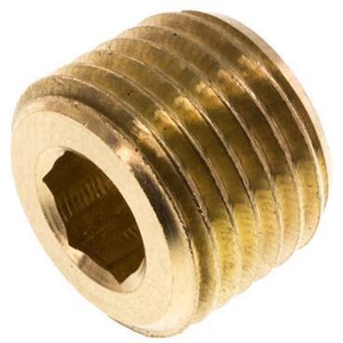 1/4'' Messing Plug met Binnenzeskant zonder kraag 16 Bar [10 Stuks]