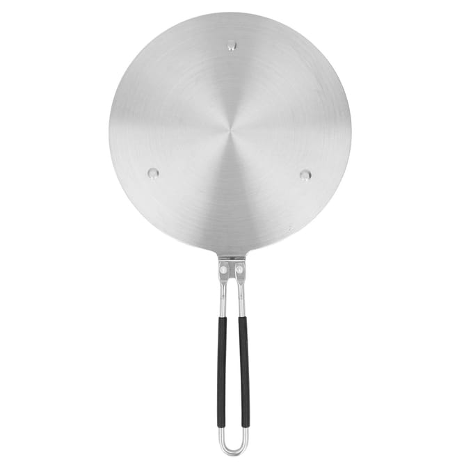 Plaque Diffuseur de Chaleur Acier Inoxydable Chaleur Rapide et Uniforme Adaptateur à Induction avec Long Manche pour Cuisinière à Induction Fer white
