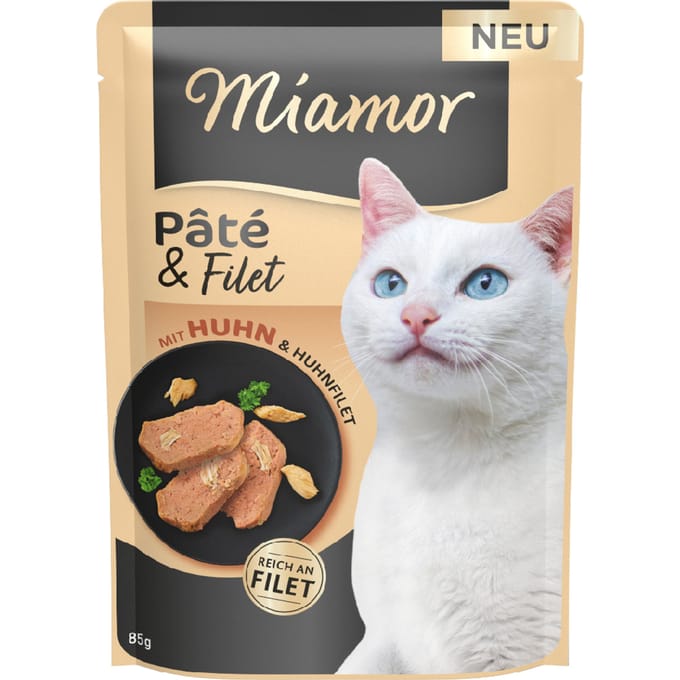 Voordeelpakket: 30x85g Miamor Pâté & Filet kip natvoer voor katten