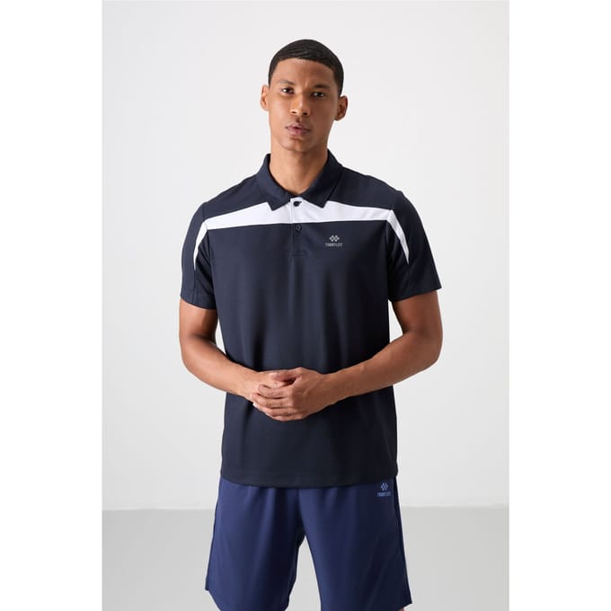 Heren Kleurgeblokker Polo T-Shirt