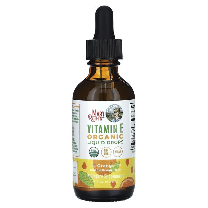 MaryRuth's biologische vitamine E vloeibare druppels, sinaasappel, 60 ml (60 ml)
