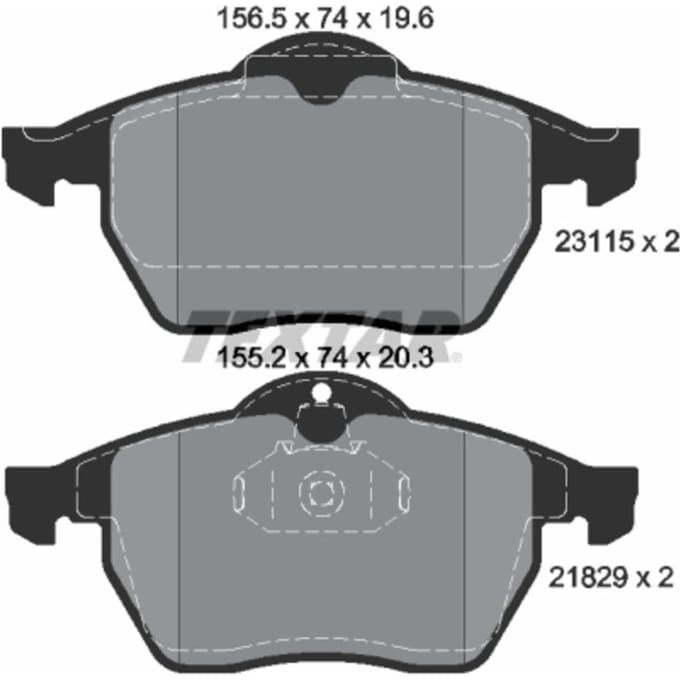 Remblokset TEXTAR 2311502, voor