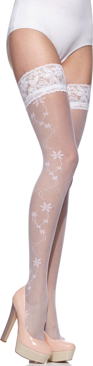 Merry Style Dames Hold-Up Kousen - 20 Denier - Licht glanzend - Elastisch - Polyamide - MS-GB-185 - Bianco-191(20DEN) - M-L