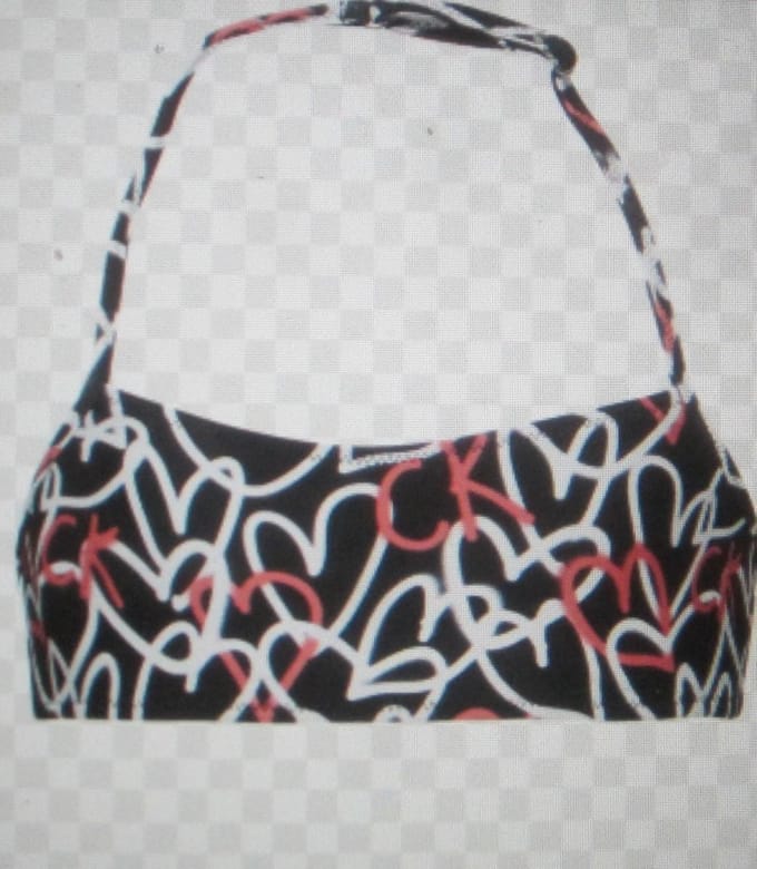 Calvin Klein - Bikini Top Meisjes - Kleur Zwart/Wit/Roze - Maat voor 10-12 jaar