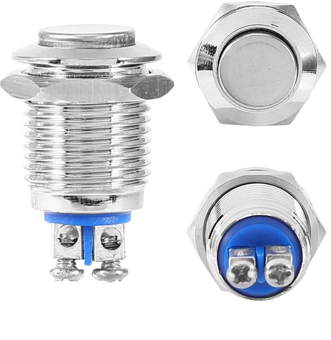 Waterdichte 12mm Momentane Drukknop Schakelaar 12V 2A/36V DC