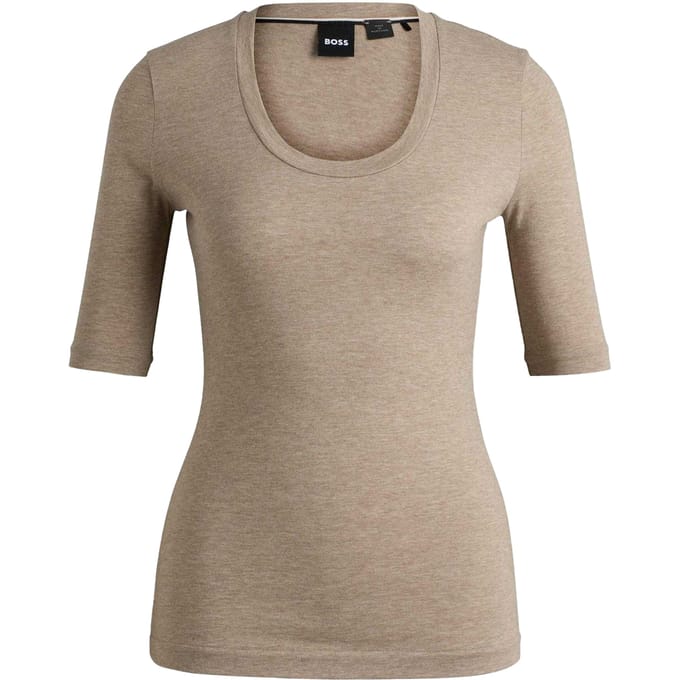 Boss Dames Effilie2 3/4 Mouwen Top (Grijs)