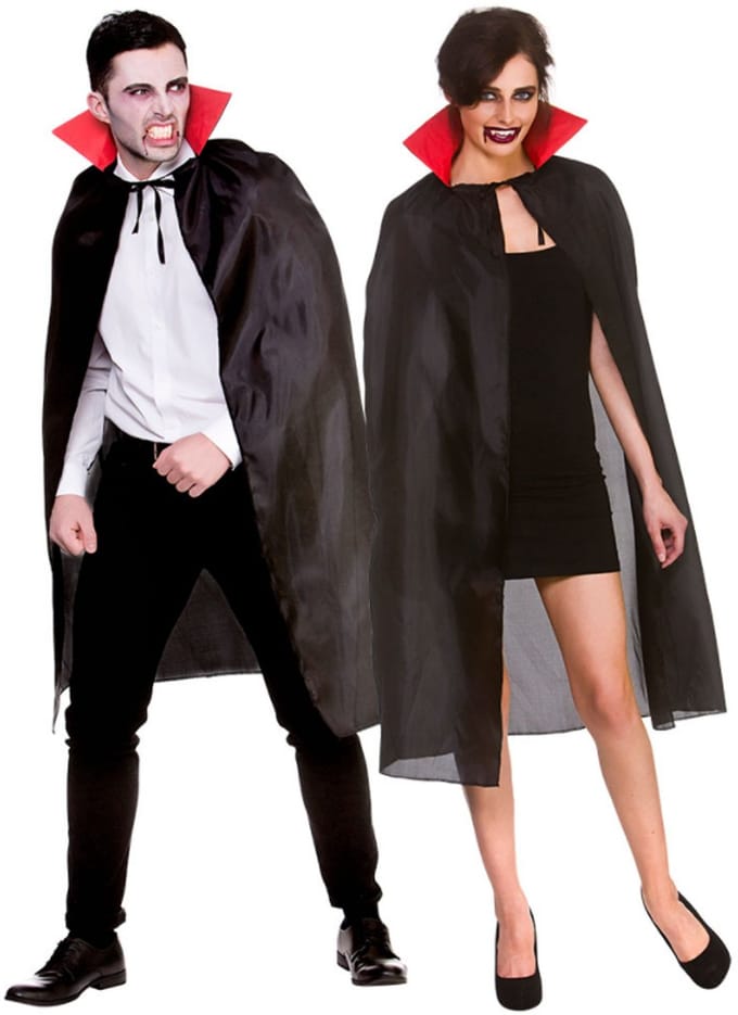 Vampieren cape Edwin zwart rood