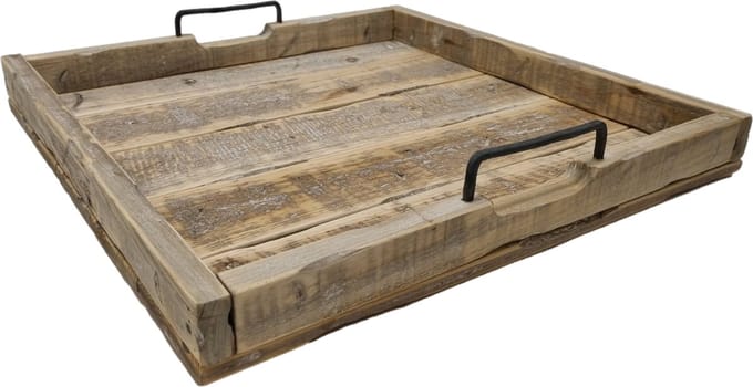 Dienblad vierkant hout 48 cm Dienbladvierkant met handvatten