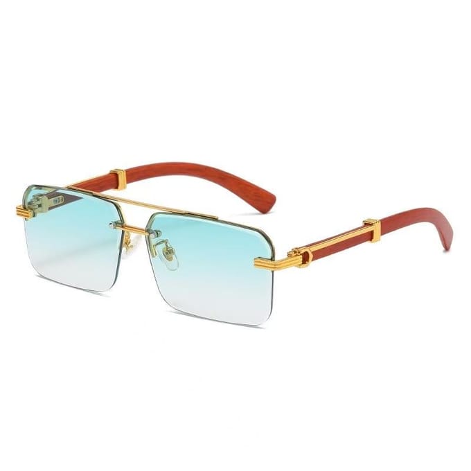 Nouveaux Lunettes de Soleil Tendance Lunettes de Soleil Carrées Bordées à Double Pont 1PC  white