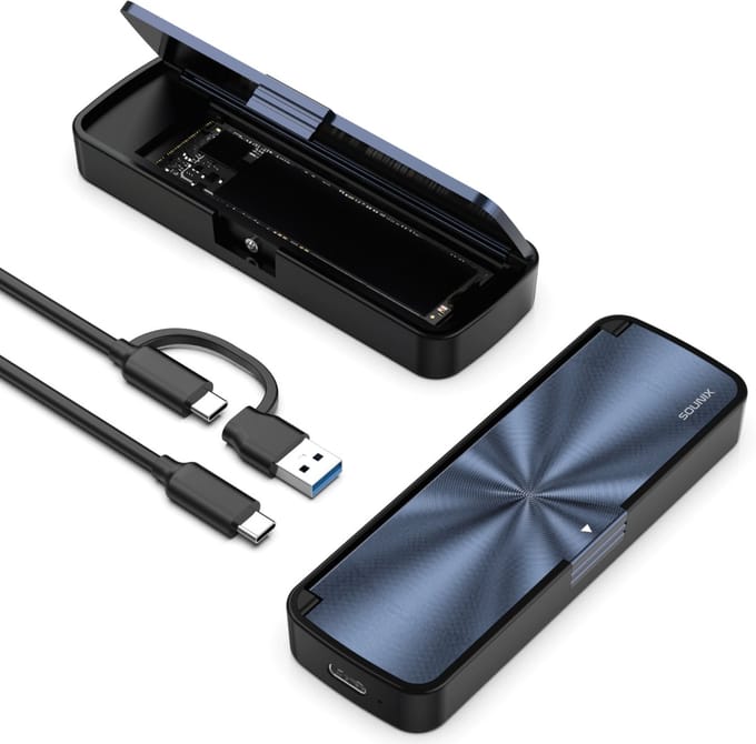 Sounix M.2 SSD Behuizing - NVMe PCI-E - USB 3.2 - Externe USB-C SSD behuizing - Aluminum