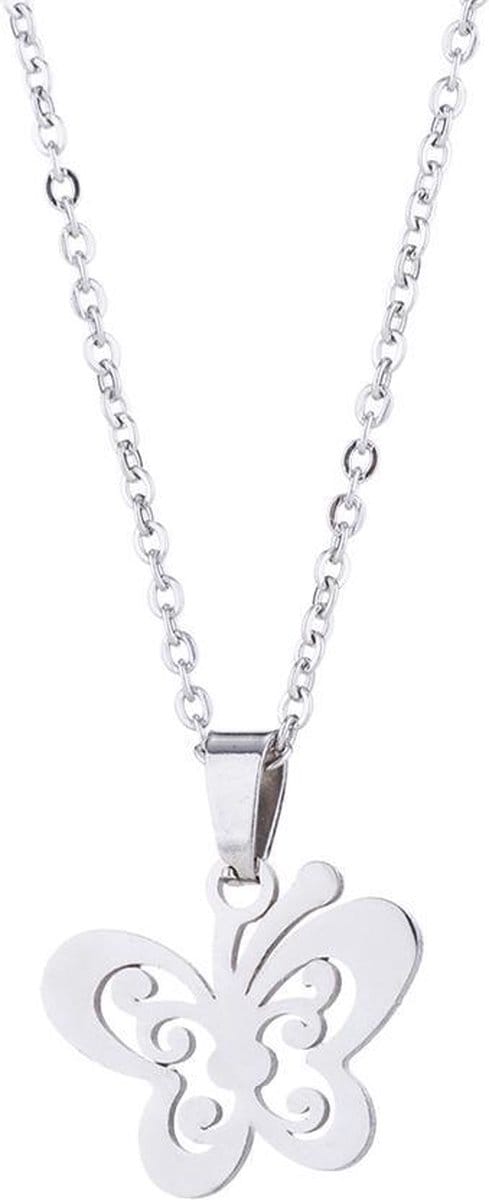 24/7 Jewelry Collection Vlinder Ketting - Zilverkleurig