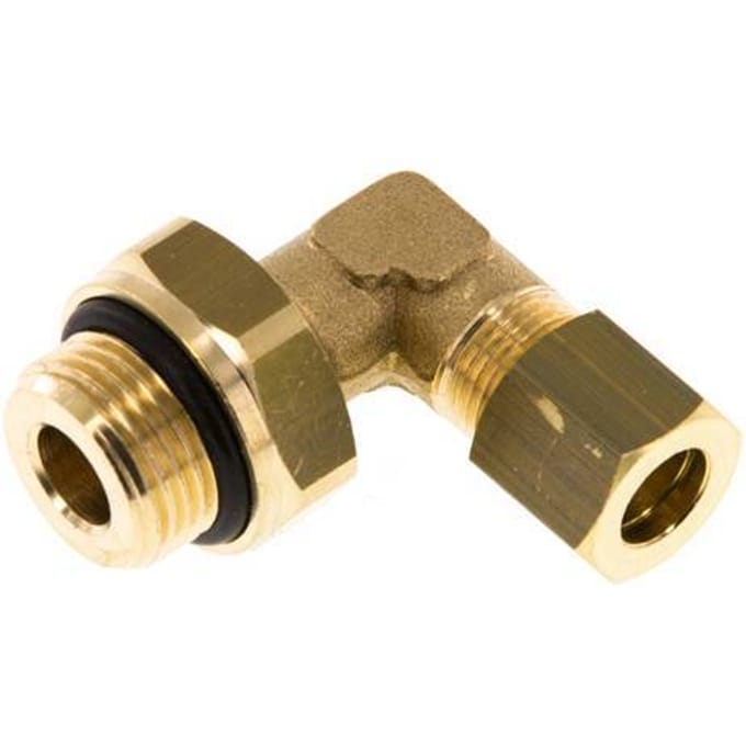 8mm & G3/8'' Messing L-Vorm Knelfitting Buitendraad 135bar NBR Verstelbaar DIN EN 1254-2