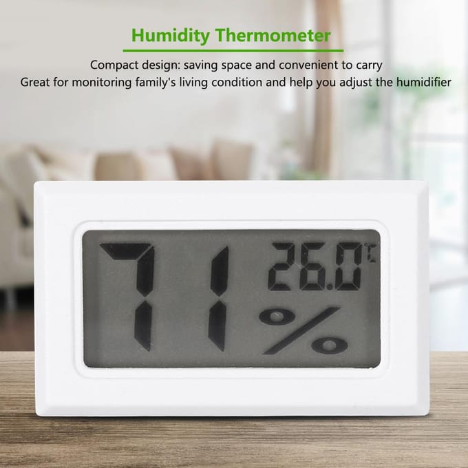 Hygromètre numérique LCD, thermomètre d'intérieur, moniteur d'humidité pour la maison, le bureau et la serre (blanc) blanc