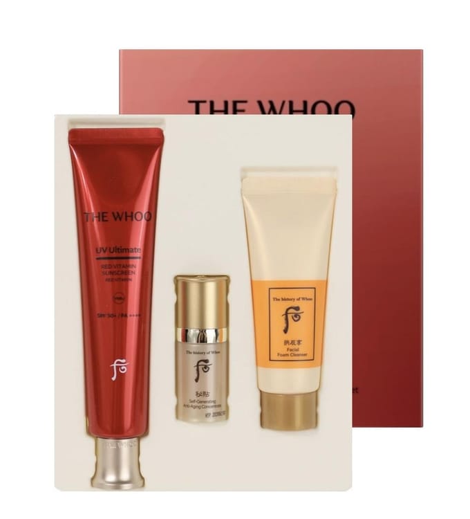The Whoo UV Ultimate Red Vitamin Zonnebrandcrème Speciale Set 3 stuks+WILLEKEURIG CADEAU brown