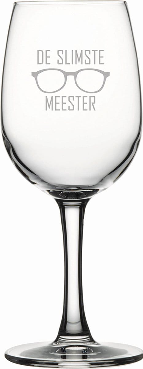 Gegraveerde witte wijnglas 26cl De slimste meester