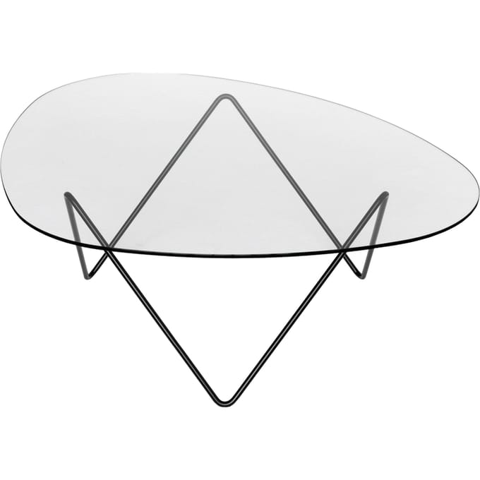Gubi - Pedrera salontafel - mat zwart - transparant glas