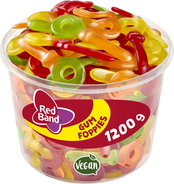 Red Band gum Foppies - snoep sleutels - pret & fun - silo 100 st