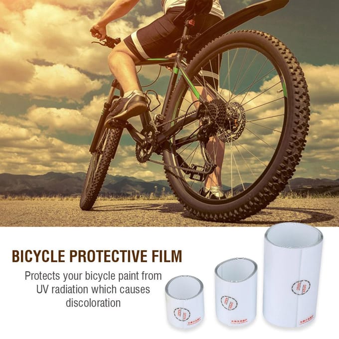 Mountainracefiets Frame Oppervlaktebescherming Anti-kras Sticker Transparante Film brown