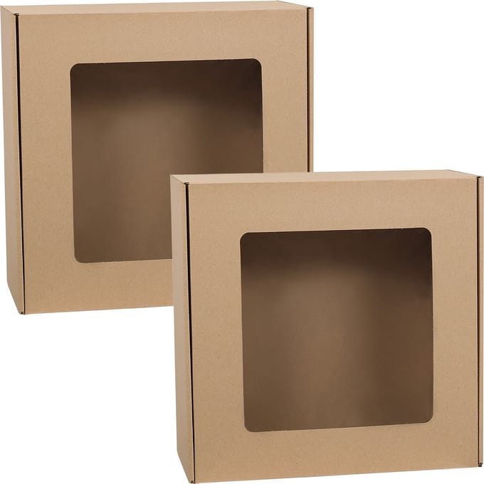 Vierkante geschenkdoos met venster, geschenkdoos, cadeau 30x30x10 cm