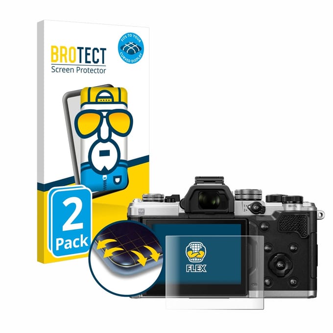 BROTECT - Screenprotector voor OM System OM-3 - Folie Beschermfolie transparant volledig dekking - 2 Stuks