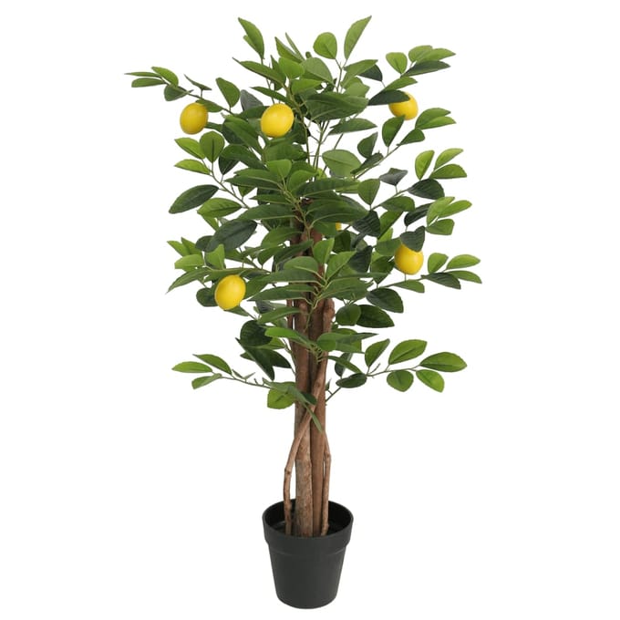 vidaXL - Kunstcitroenboom - met - 3 - stammen - 85 - cm - polypropeen - groen