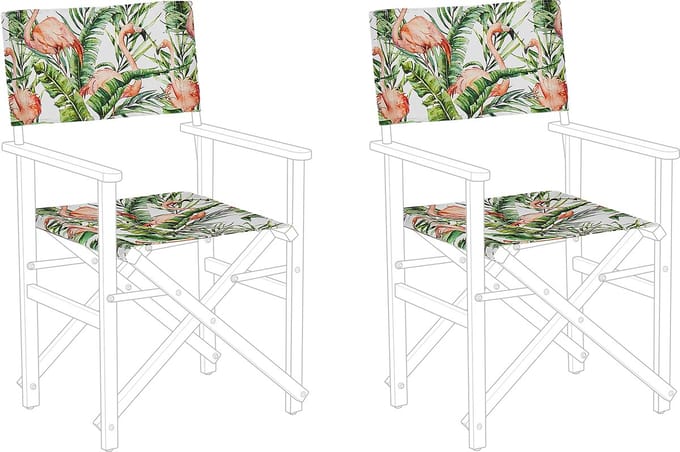 CINE - Ligstoel doek set van 2 - Groen Flamingo - Polyester