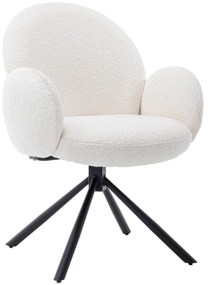 Tower Living Eetkamerstoel Imola - Wit Stof - 66x66x91cm