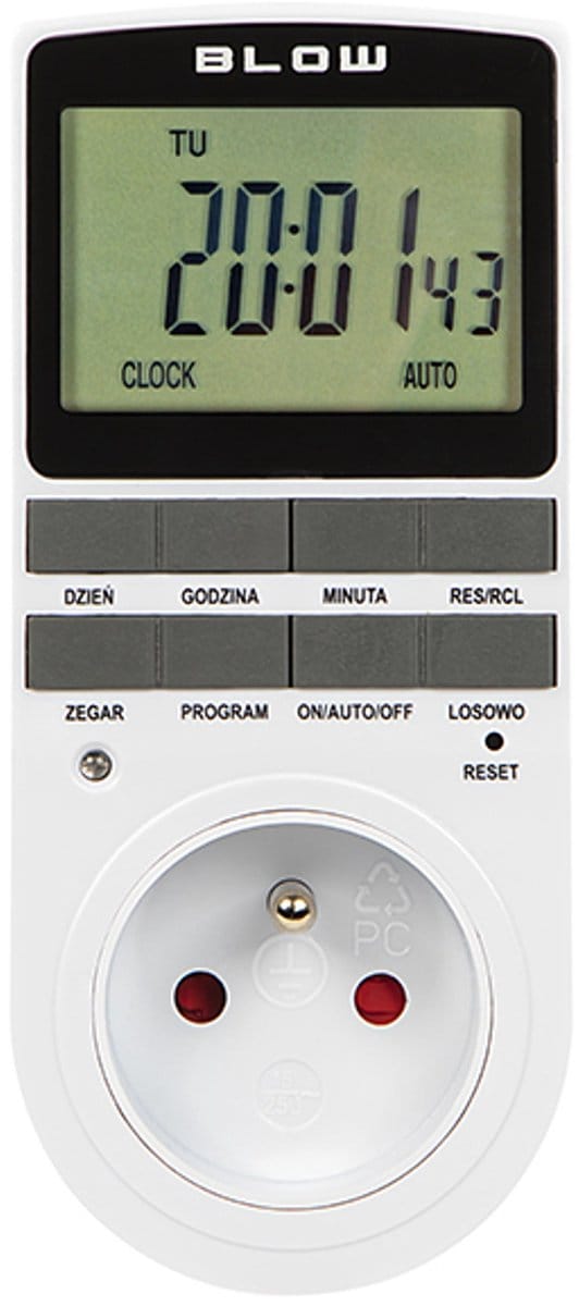 Blow - Tijdschakelaar - Digitale timerprogrammeerder - LCD-display - 16 verschillende combinaties