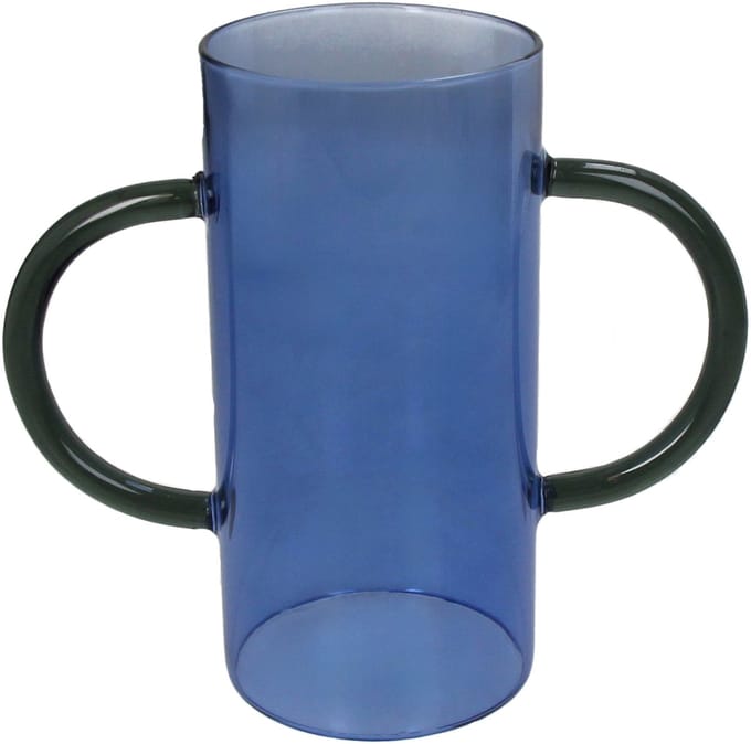 HD Collection Vaas Glas Blauw 19,5x8,5x17,5cm