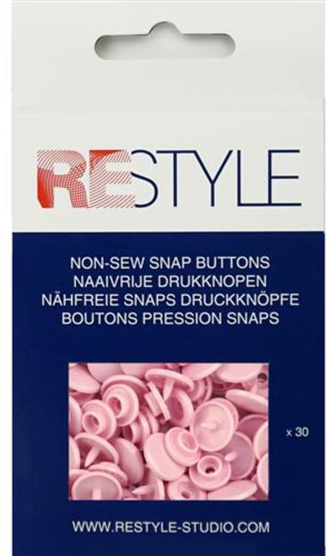 Naaivrije plastic drukknopen 12,4 mm, 30 stuks
