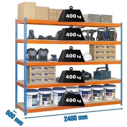 Wandmeubel simonrack Étagère Moderne 5 niveaux 400 kg bleu