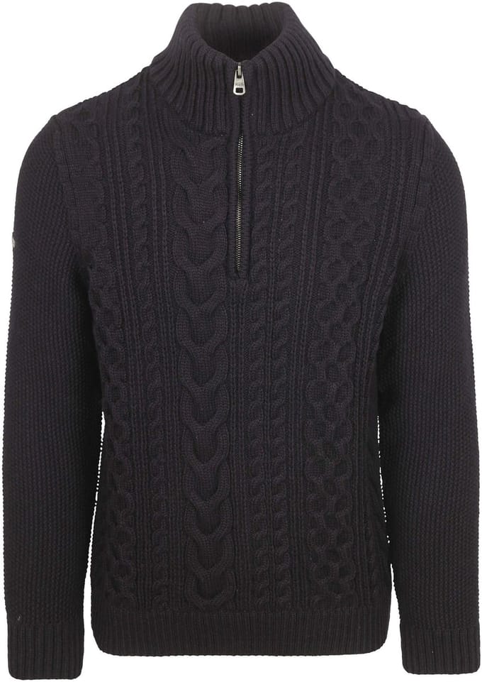 Superdry Half Zip Pullover Jacob Cable Navy - Maat 3XL - Heren - Schipperstrui