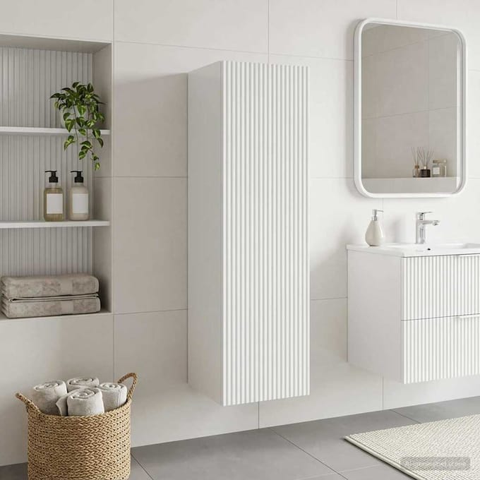 vidaXL - Wandgemonteerde - Badkamerkast - Hoogglans - Wit - 33 - x - 34,5 - x - 60 - cm