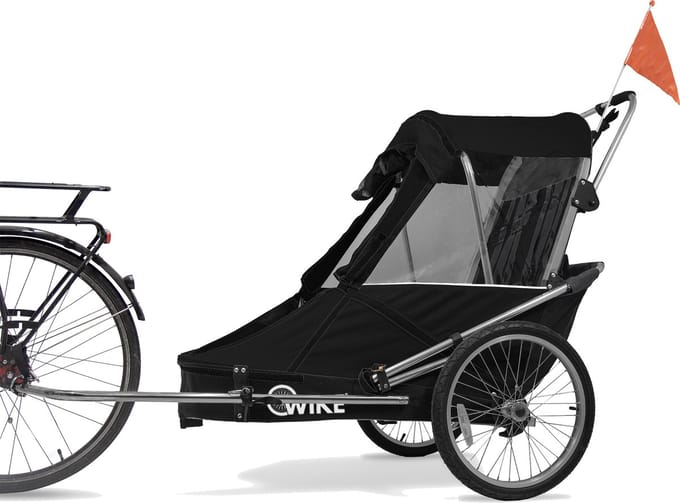 Wike Special Needs Trailer - Large Inclusief Wandel en Jogging Wiel - Black