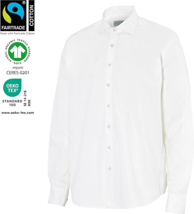 Cottover SHIRT TWILL COMFORT MAN - GOTS GECERTIFICEERD 141038 - Wit - 48