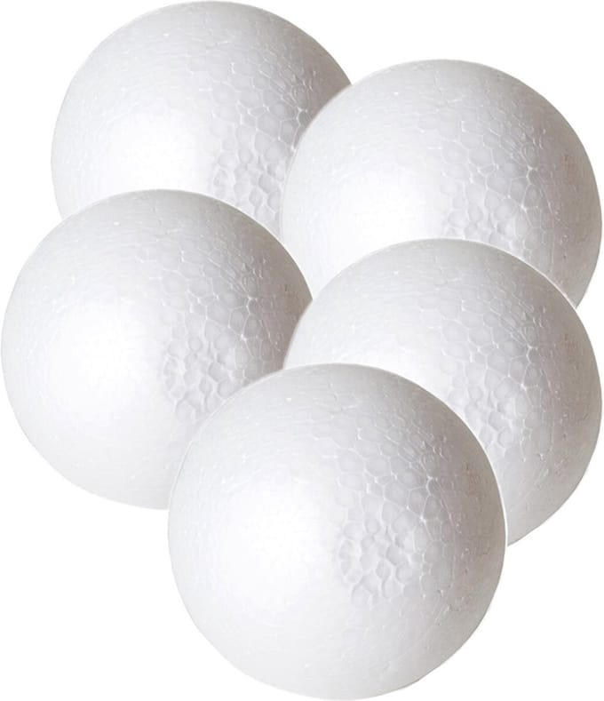 Gerimport Piepschuim ballen - 5x - hobby vormen - styropor bollen - 9 cm