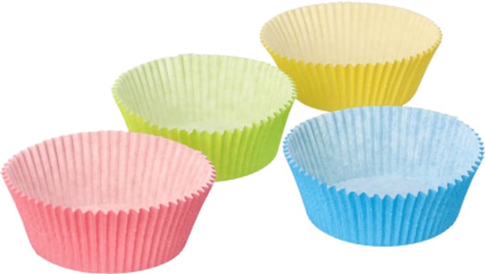 24x 60 Bakvormpjes Ø 5 cm · 25 cm assorti kleuren