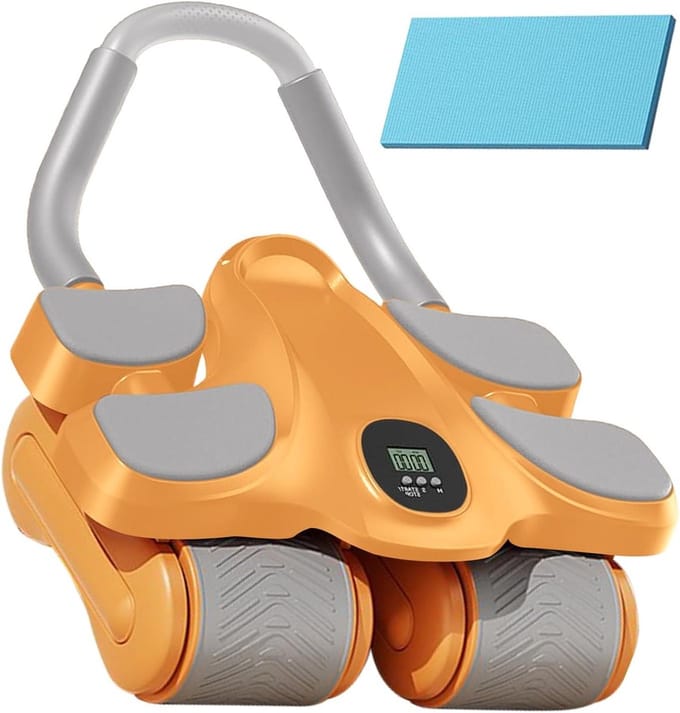 Buikspierroller - Core trainer - Krachtraining thuis - Verbeterd balanssysteem - 36 x 22 x 14 cm - Oranje