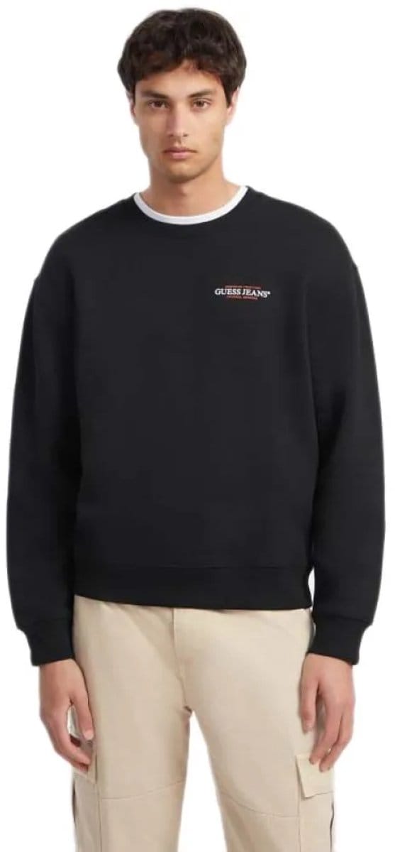 Guess Jeans Gj Cn Reg American Trad Sweatshirt Zwart 2XL Man