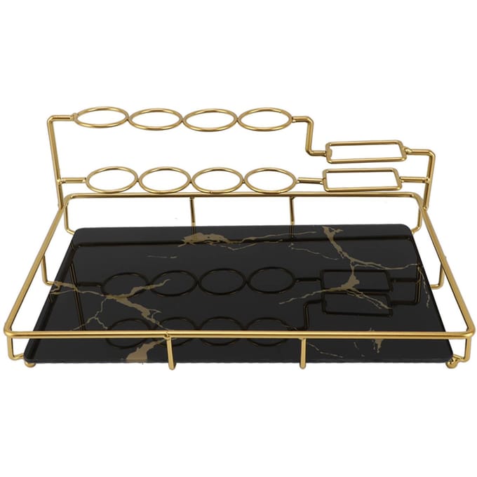 Elektrische Tandenborstelhouder Multifunctioneel Licht Luxe Elegant Steennerf Tandenborstel Tandpasta Organizer voor Aanrecht zwart