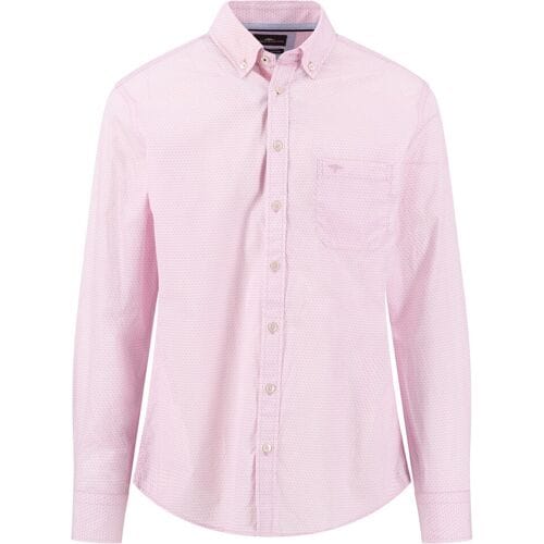 Fynch-Hatton Overhemd Subtle Geometric Pattern Magnolia / male