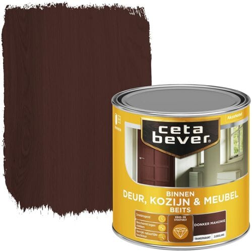 Cetabever - Binnenbeits Deur, Kozijn & Meubel Transparant Zijdeglans - Donker Mahonie - 250 Ml